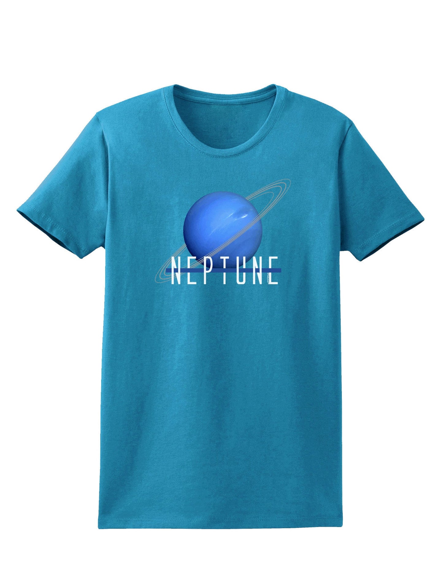 Planet Neptune Text Dark Womens Dark T-Shirt-TooLoud-Turquoise-X-Small-Davson Sales