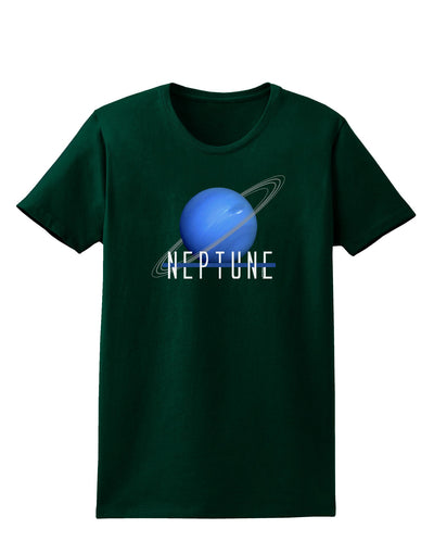 Planet Neptune Text Dark Womens Dark T-Shirt-TooLoud-Forest-Green-Small-Davson Sales