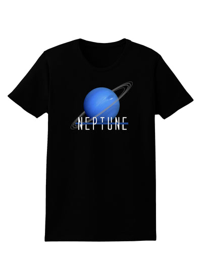 Planet Neptune Text Dark Womens Dark T-Shirt-TooLoud-Black-X-Small-Davson Sales