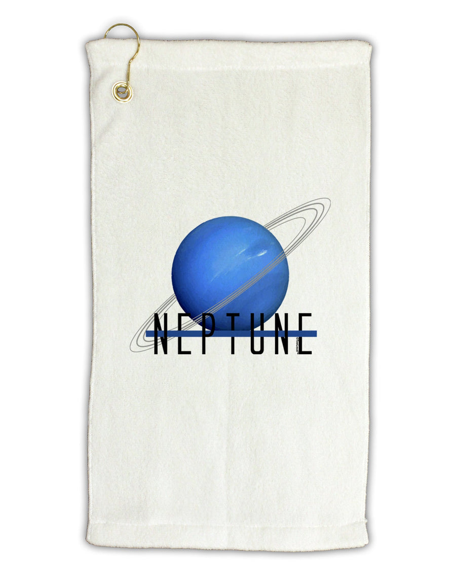 Planet Neptune Text Micro Terry Gromet Golf Towel 16 x 25 inch by TooLoud-Golf Towel-TooLoud-White-Davson Sales