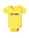 Planet Neptune Text Only Baby Romper Bodysuit-Baby Romper-TooLoud-Yellow-06-Months-Davson Sales