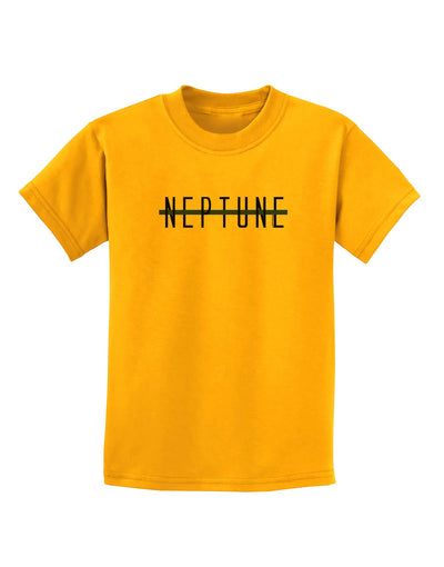 Planet Neptune Text Only Childrens T-Shirt-Childrens T-Shirt-TooLoud-Gold-X-Small-Davson Sales