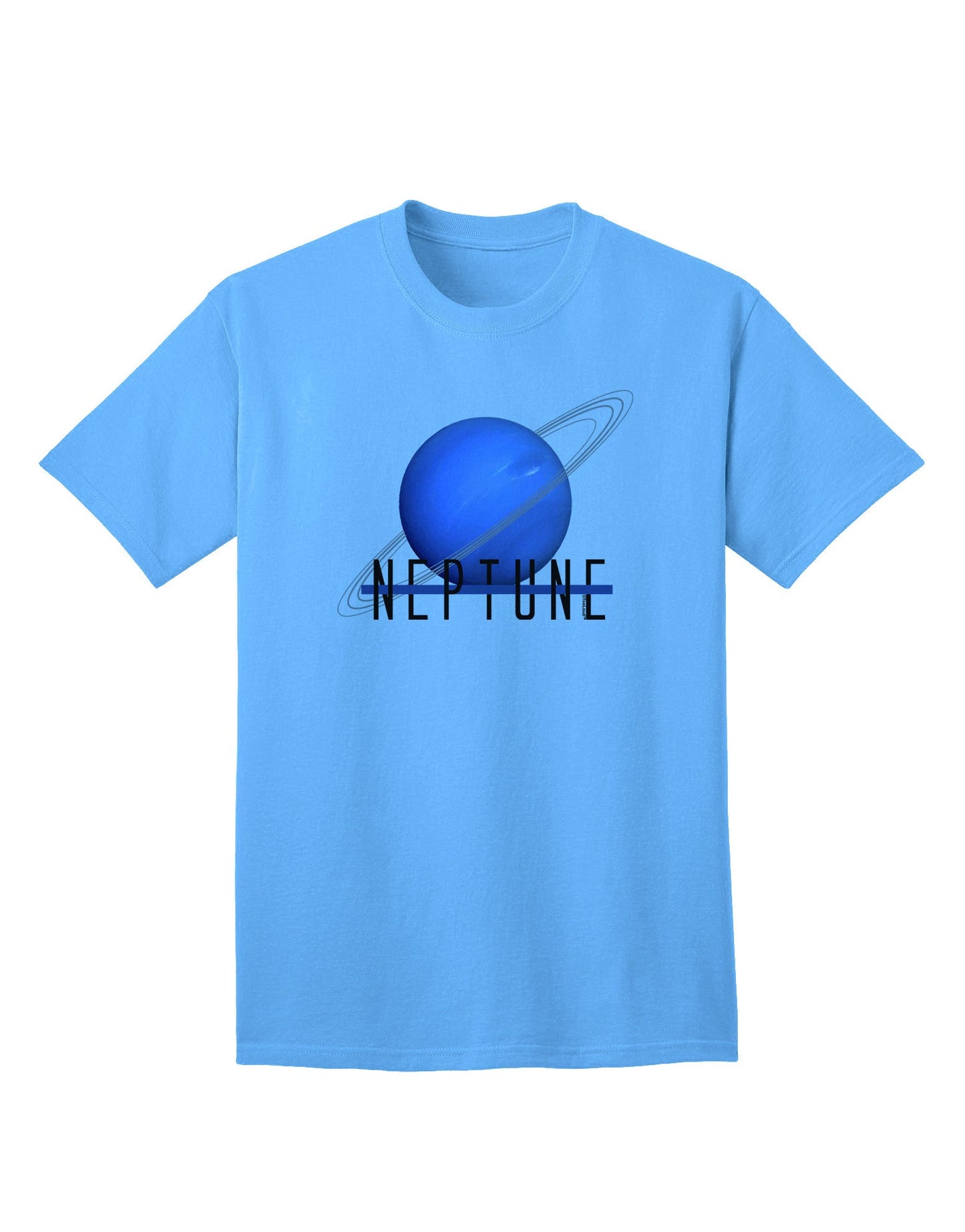 Planet Neptune Text - Premium Adult T-Shirt for Space Enthusiasts-Mens T-shirts-TooLoud-Aquatic-Blue-Small-Davson Sales