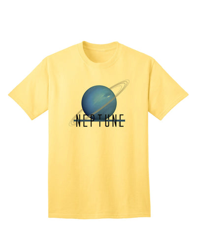 Planet Neptune Text - Premium Adult T-Shirt for Space Enthusiasts-Mens T-shirts-TooLoud-Yellow-Small-Davson Sales