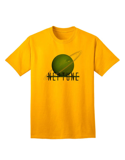 Planet Neptune Text - Premium Adult T-Shirt for Space Enthusiasts-Mens T-shirts-TooLoud-Gold-Small-Davson Sales