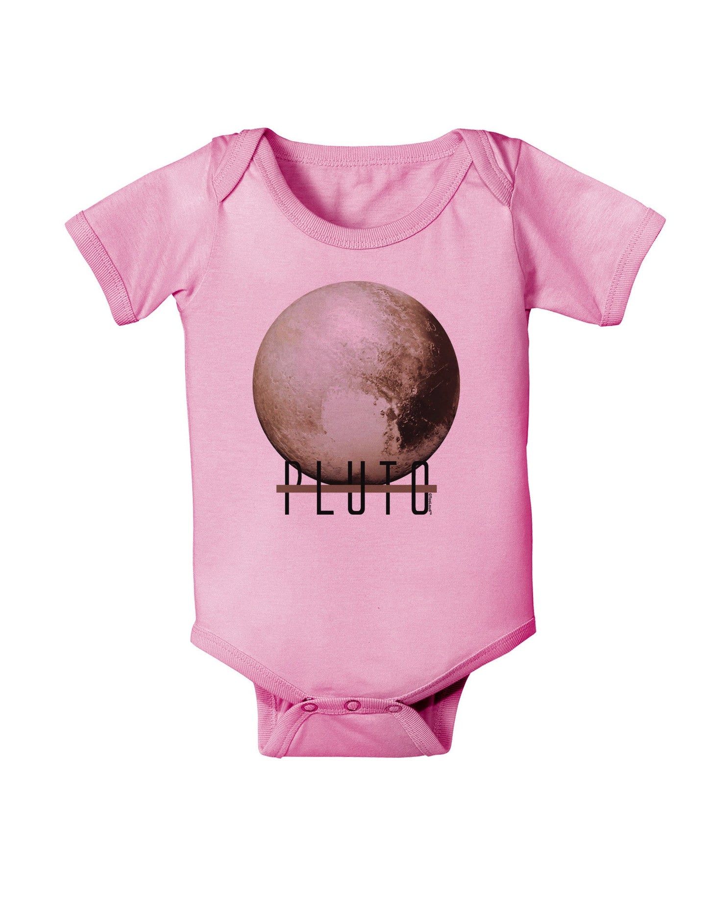 Planet Pluto Text Baby Romper Bodysuit-Baby Romper-TooLoud-Pink-06-Months-Davson Sales