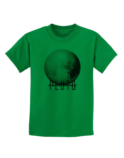 Planet Pluto Text Childrens T-Shirt-Childrens T-Shirt-TooLoud-Kelly-Green-X-Small-Davson Sales