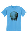 Planet Pluto Text Childrens T-Shirt-Childrens T-Shirt-TooLoud-Aquatic-Blue-X-Small-Davson Sales