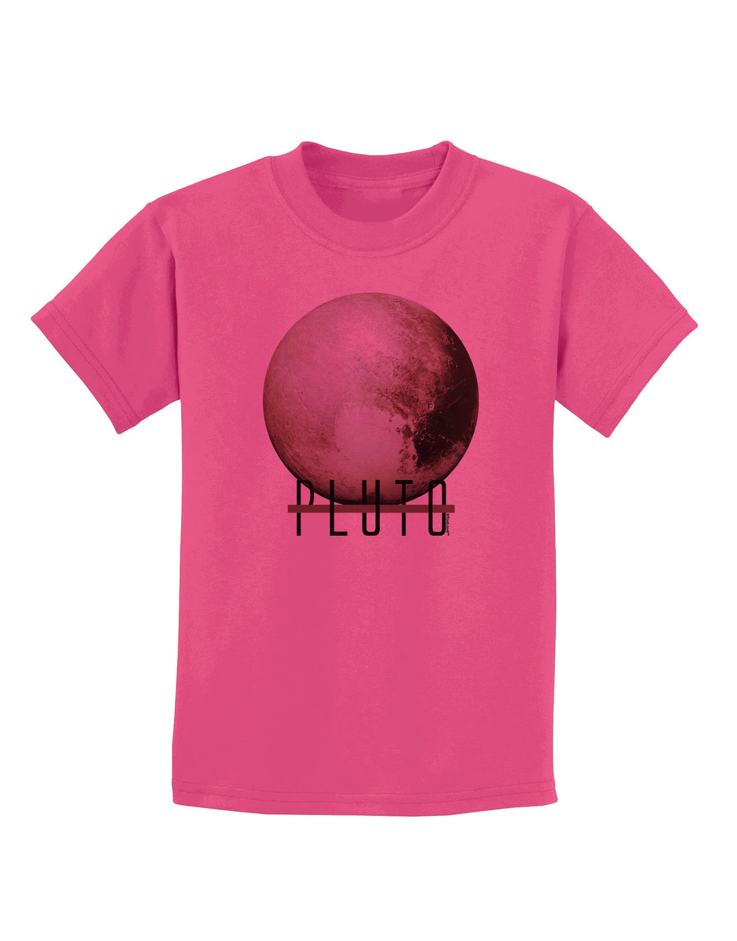 Planet Pluto Text Childrens T-Shirt-Childrens T-Shirt-TooLoud-Sangria-X-Small-Davson Sales