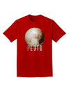 Planet Pluto Text Dark Adult Dark T-Shirt-Mens T-Shirt-TooLoud-Red-Small-Davson Sales