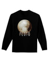 Planet Pluto Text Dark Adult Long Sleeve Dark T-Shirt-TooLoud-Black-Small-Davson Sales