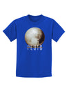 Planet Pluto Text Dark Childrens Dark T-Shirt-Childrens T-Shirt-TooLoud-Royal-Blue-X-Small-Davson Sales