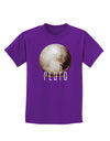 Planet Pluto Text Dark Childrens Dark T-Shirt-Childrens T-Shirt-TooLoud-Purple-X-Small-Davson Sales