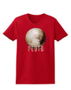 Planet Pluto Text Dark Womens Dark T-Shirt-TooLoud-Red-X-Small-Davson Sales