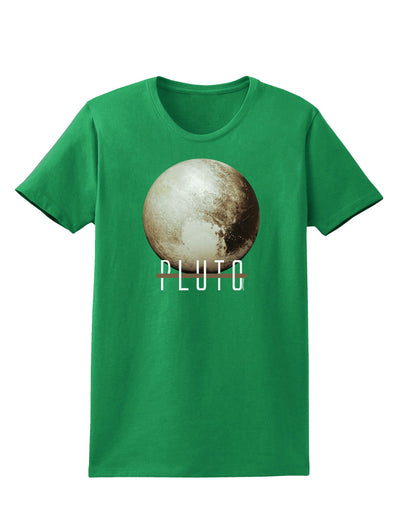 Planet Pluto Text Dark Womens Dark T-Shirt-TooLoud-Kelly-Green-X-Small-Davson Sales