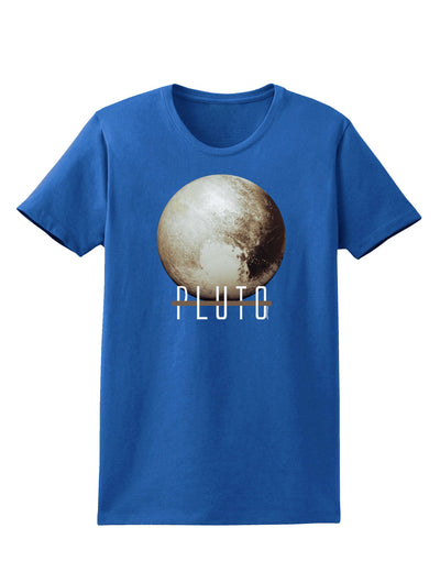 Planet Pluto Text Dark Womens Dark T-Shirt-TooLoud-Royal-Blue-X-Small-Davson Sales