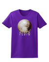 Planet Pluto Text Dark Womens Dark T-Shirt-TooLoud-Purple-X-Small-Davson Sales