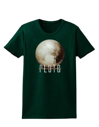 Planet Pluto Text Dark Womens Dark T-Shirt-TooLoud-Forest-Green-Small-Davson Sales