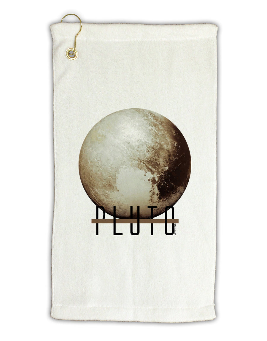 Planet Pluto Text Micro Terry Gromet Golf Towel 16 x 25 inch by TooLoud-Golf Towel-TooLoud-White-Davson Sales