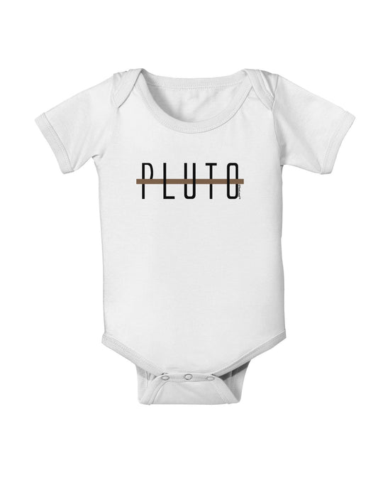 Planet Pluto Text Only Baby Romper Bodysuit-Baby Romper-TooLoud-White-06-Months-Davson Sales