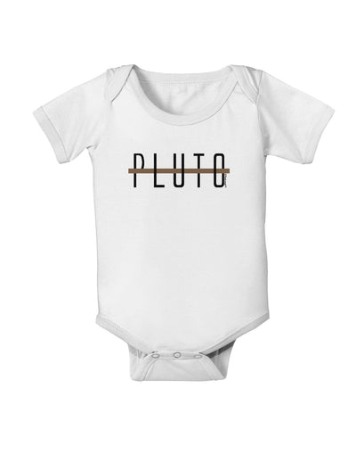 Planet Pluto Text Only Baby Romper Bodysuit-Baby Romper-TooLoud-White-06-Months-Davson Sales