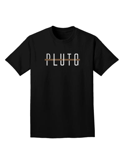 Planet Pluto Text Only Dark Adult Dark T-Shirt-Mens T-Shirt-TooLoud-Black-Small-Davson Sales