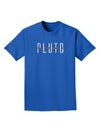 Planet Pluto Text Only Dark Adult Dark T-Shirt-Mens T-Shirt-TooLoud-Royal-Blue-Small-Davson Sales