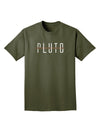 Planet Pluto Text Only Dark Adult Dark T-Shirt-Mens T-Shirt-TooLoud-Military-Green-Small-Davson Sales