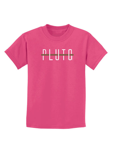 Planet Pluto Text Only Dark Childrens Dark T-Shirt-Childrens T-Shirt-TooLoud-Sangria-X-Small-Davson Sales