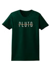 Planet Pluto Text Only Dark Womens Dark T-Shirt-TooLoud-Forest-Green-Small-Davson Sales