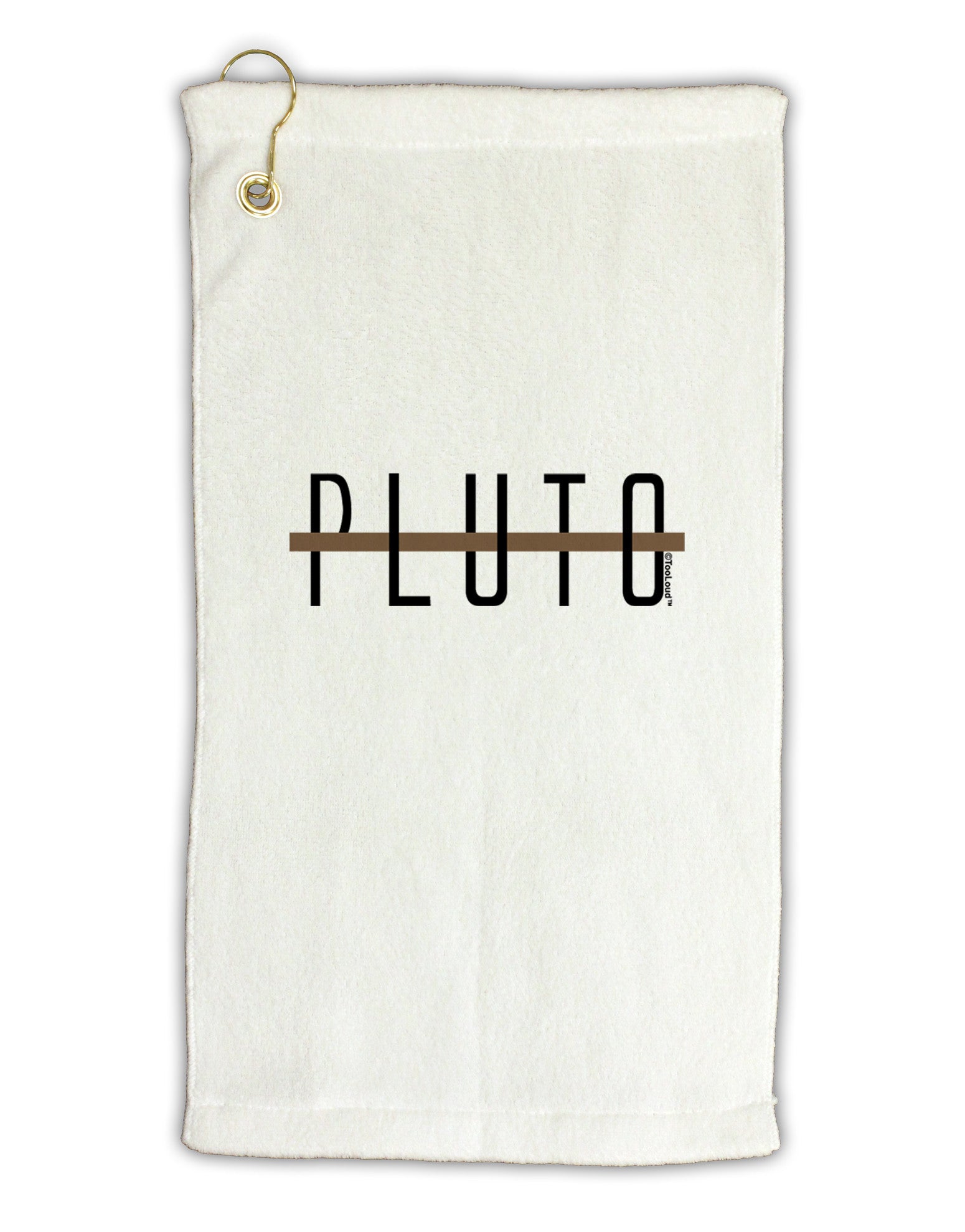 Planet Pluto Text Only Micro Terry Gromet Golf Towel 16 x 25 inch by TooLoud-Golf Towel-TooLoud-White-Davson Sales