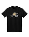 Planet Saturn Text Adult Dark T-Shirt-Mens T-Shirt-TooLoud-Black-Small-Davson Sales