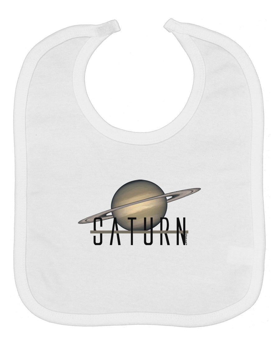 Planet Saturn Text Baby Bib