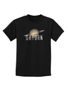 Planet Saturn Text Childrens Dark T-Shirt-Childrens T-Shirt-TooLoud-Black-X-Small-Davson Sales