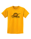 Planet Saturn Text Childrens T-Shirt-Childrens T-Shirt-TooLoud-Gold-X-Small-Davson Sales