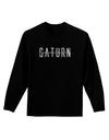 Planet Saturn Text Only Adult Long Sleeve Dark T-Shirt-TooLoud-Black-Small-Davson Sales