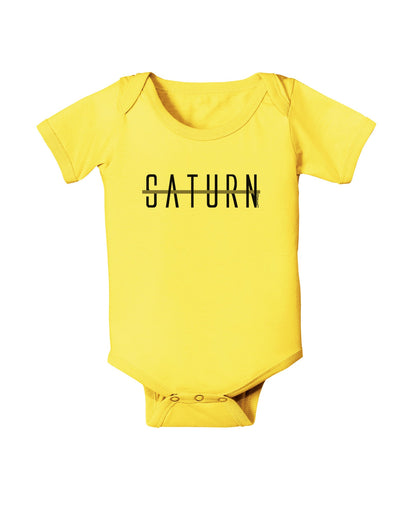 Planet Saturn Text Only Baby Romper Bodysuit-Baby Romper-TooLoud-Yellow-06-Months-Davson Sales