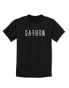 Planet Saturn Text Only Childrens Dark T-Shirt-Childrens T-Shirt-TooLoud-Black-X-Small-Davson Sales