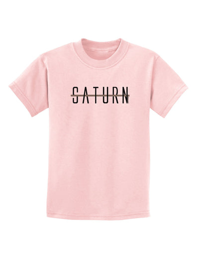 Planet Saturn Text Only Childrens T-Shirt-Childrens T-Shirt-TooLoud-PalePink-X-Small-Davson Sales