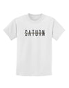 Planet Saturn Text Only Childrens T-Shirt-Childrens T-Shirt-TooLoud-White-X-Small-Davson Sales