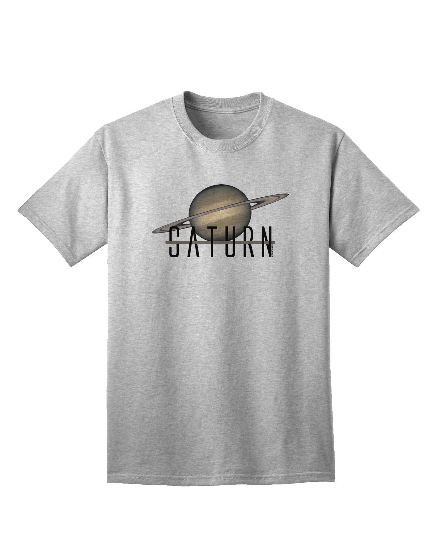 Planet Saturn Text - Premium Adult T-Shirt for Space Enthusiasts-Mens T-shirts-TooLoud-AshGray-Small-Davson Sales