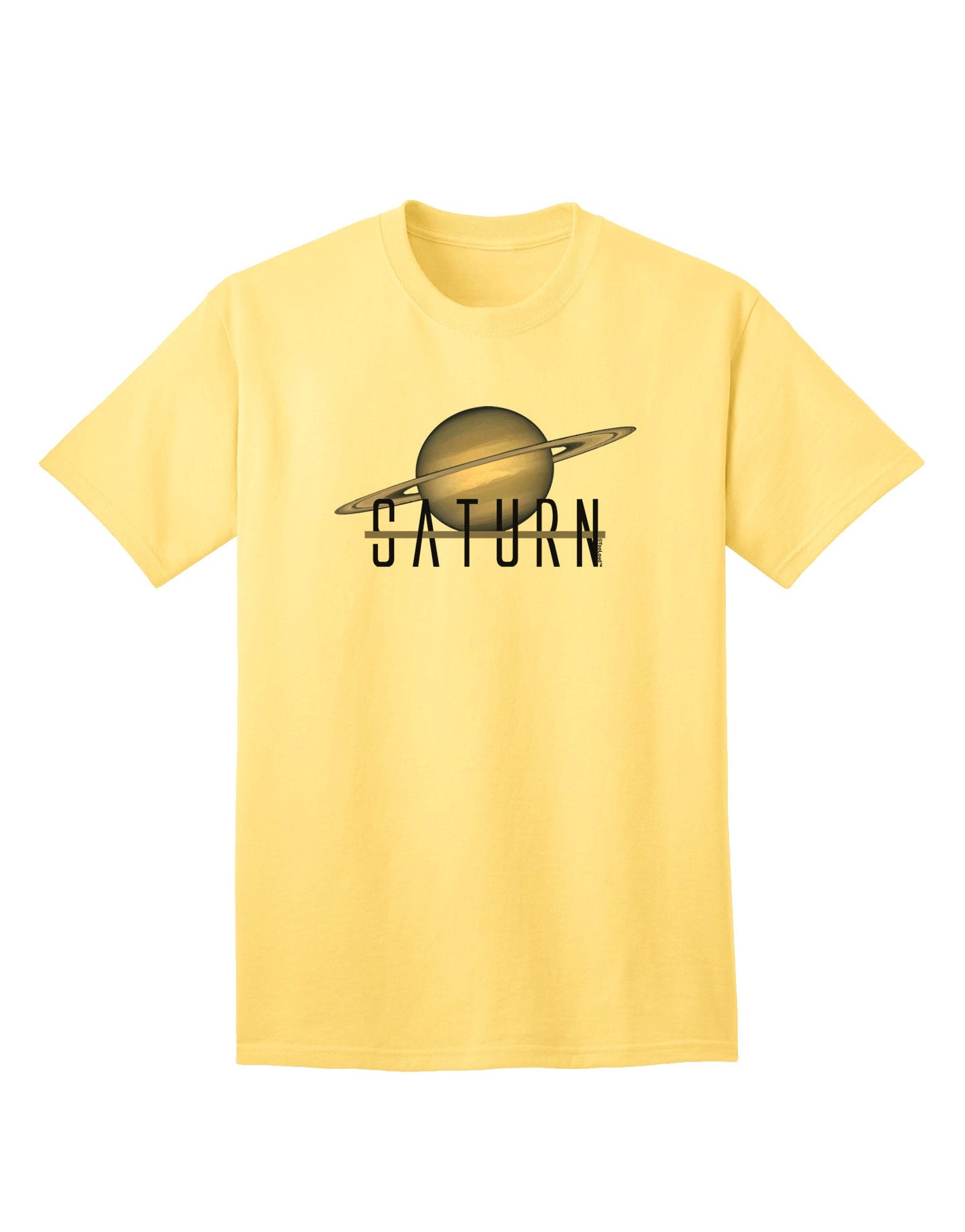 Planet Saturn Text - Premium Adult T-Shirt for Space Enthusiasts-Mens T-shirts-TooLoud-Yellow-Small-Davson Sales