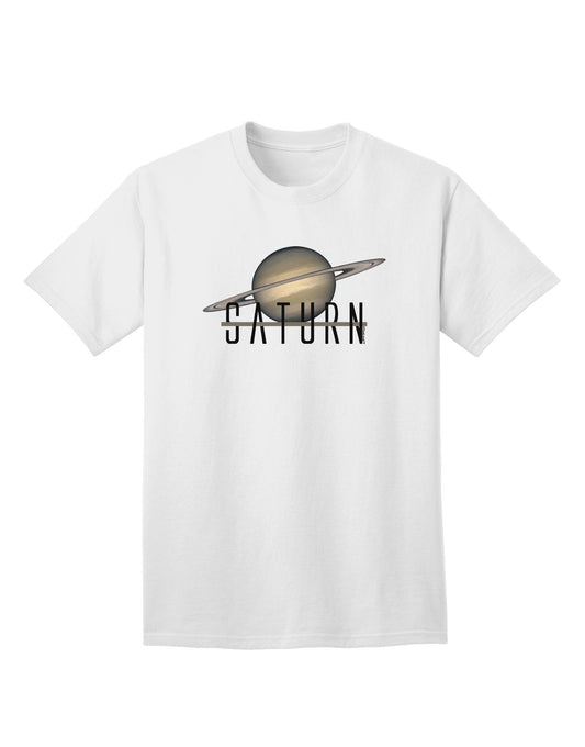 Planet Saturn Text - Premium Adult T-Shirt for Space Enthusiasts-Mens T-shirts-TooLoud-White-Small-Davson Sales