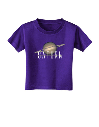 Planet Saturn Text Toddler T-Shirt Dark-Toddler T-Shirt-TooLoud-Purple-2T-Davson Sales