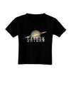 Planet Saturn Text Toddler T-Shirt Dark-Toddler T-Shirt-TooLoud-Black-2T-Davson Sales