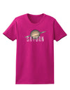 Planet Saturn Text Womens Dark T-Shirt-TooLoud-Hot-Pink-Small-Davson Sales