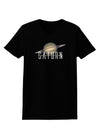 Planet Saturn Text Womens Dark T-Shirt-TooLoud-Black-X-Small-Davson Sales