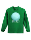 Planet Uranus Text Adult Long Sleeve Dark T-Shirt-TooLoud-Kelly-Green-Small-Davson Sales