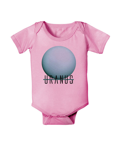 Planet Uranus Text Baby Romper Bodysuit-Baby Romper-TooLoud-Pink-06-Months-Davson Sales