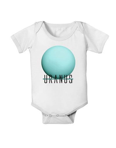 Planet Uranus Text Baby Romper Bodysuit-Baby Romper-TooLoud-White-06-Months-Davson Sales